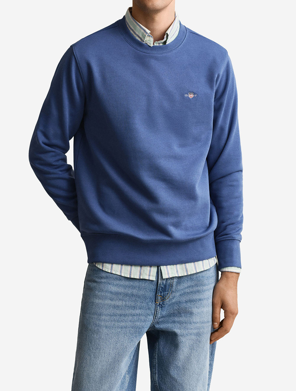 Regular Shield Crew Neck Sweatshirt Vintage Blue