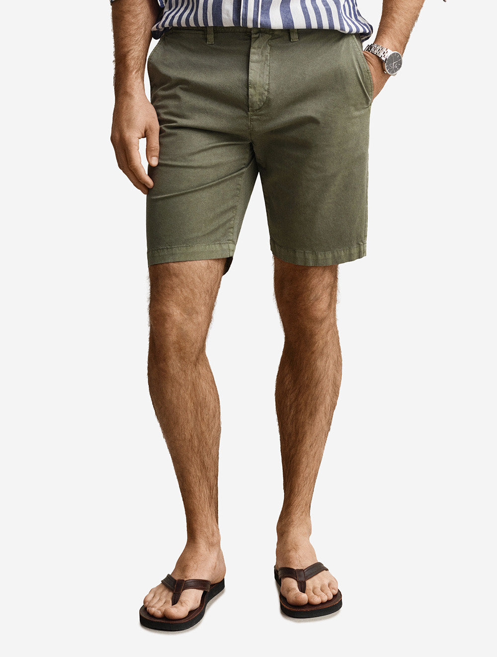 Regular Sunfaded Chino Shorts Dry Herb Green