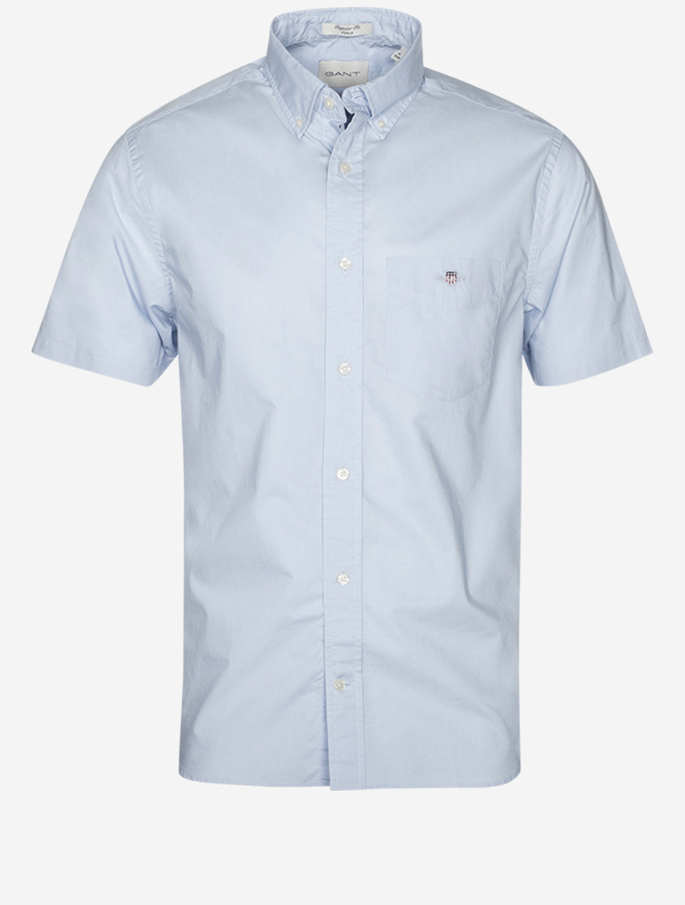 Gant Regular Poplin Short Sleeve Light Blue MI