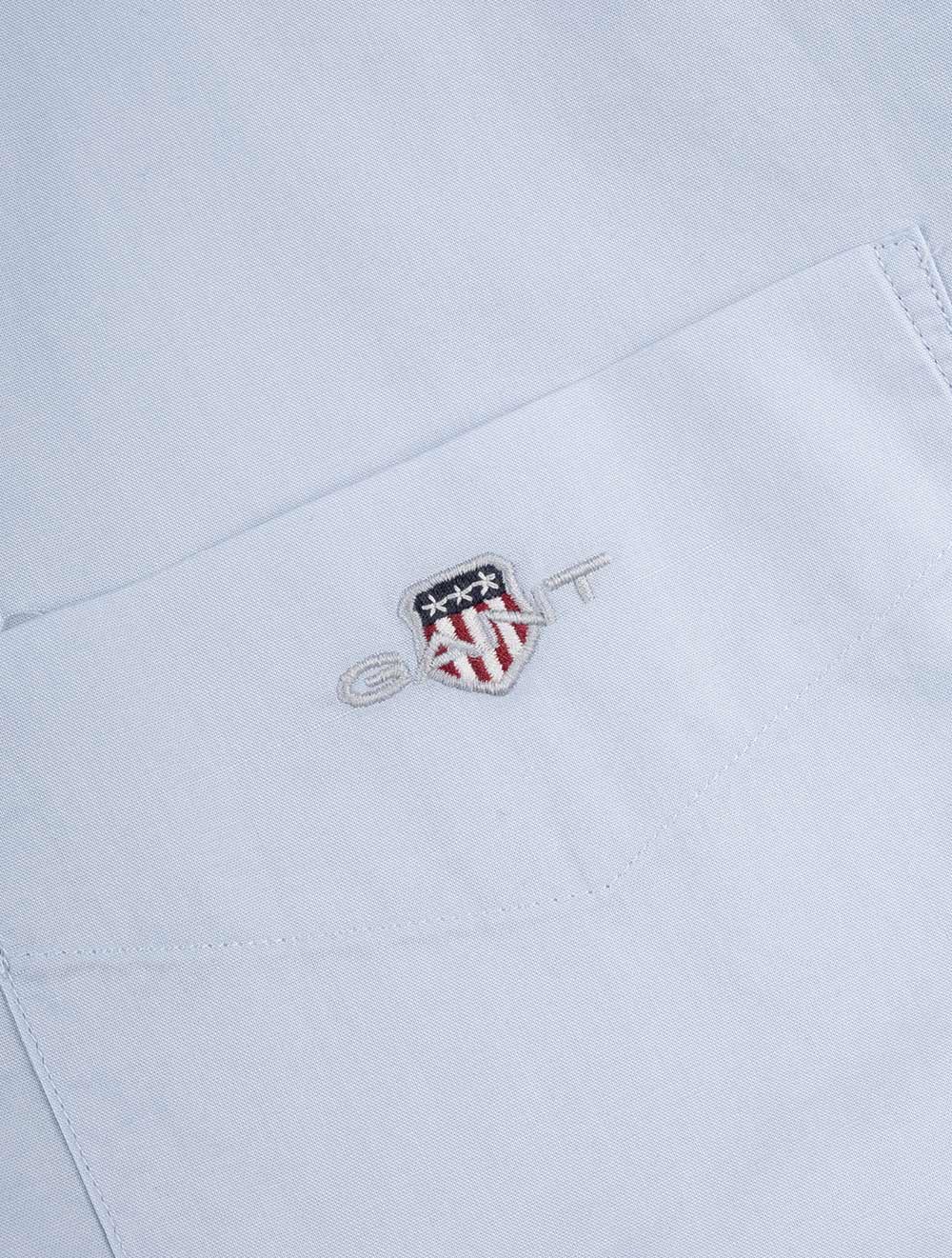 Gant Regular Poplin Short Sleeve Light Blue AI5
