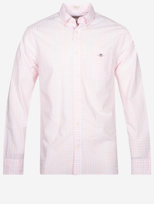 Regular Fit Poplin Gingham Shirt Light Pink