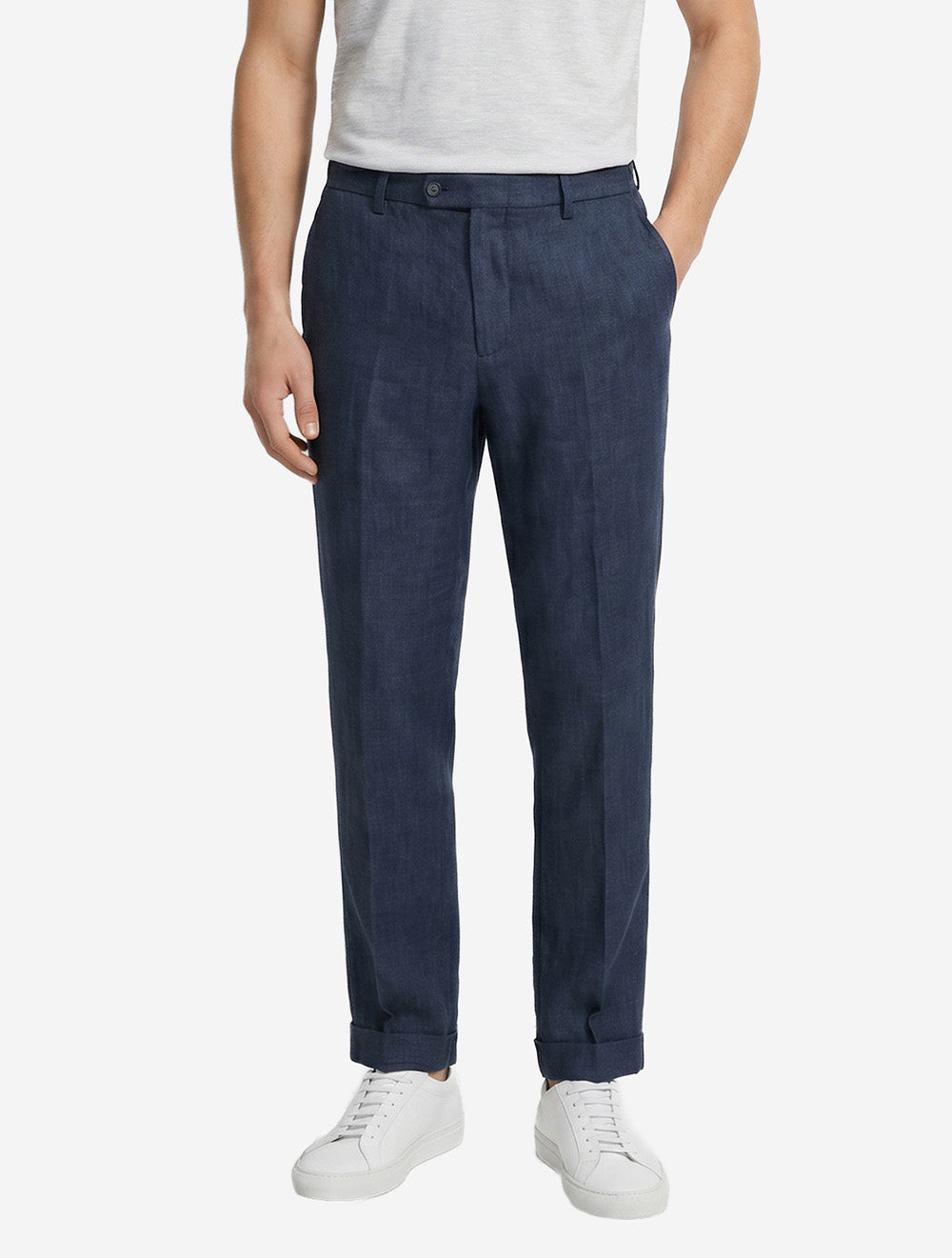 Linen Drawstring Trouser Blue
