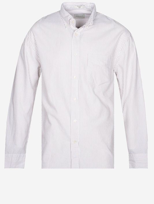 Relaxed Fit Archive Oxford Stripe Shirt Eggshell