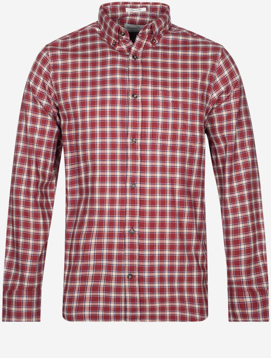 Regular Micro Tartan Flannel Shirt Plumped Red