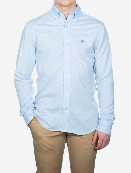 Regular Fit Jersey Piqué Shirt Capri Blue