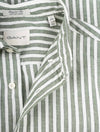 Regular Cotton Linen Stripe Shirt Pine Green