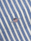 Regular Cotton Linen Stripe Short Sleeve Shirt Rich Blue