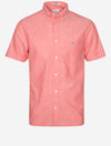 Regular Cotton Linen Short Sleeve Shirt Sunset Pink