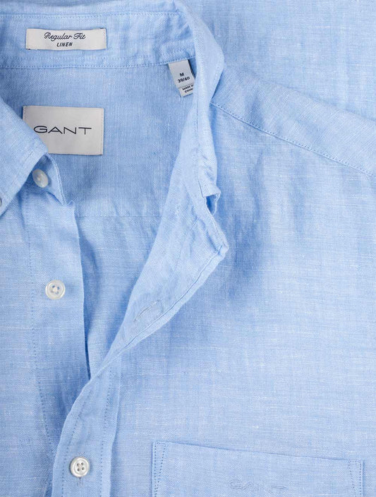 GANT Regular Linen Shirt Capri Blue
