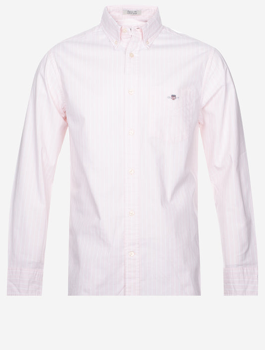 Regular Oxford Stretch Stripe Shirt Light Pink