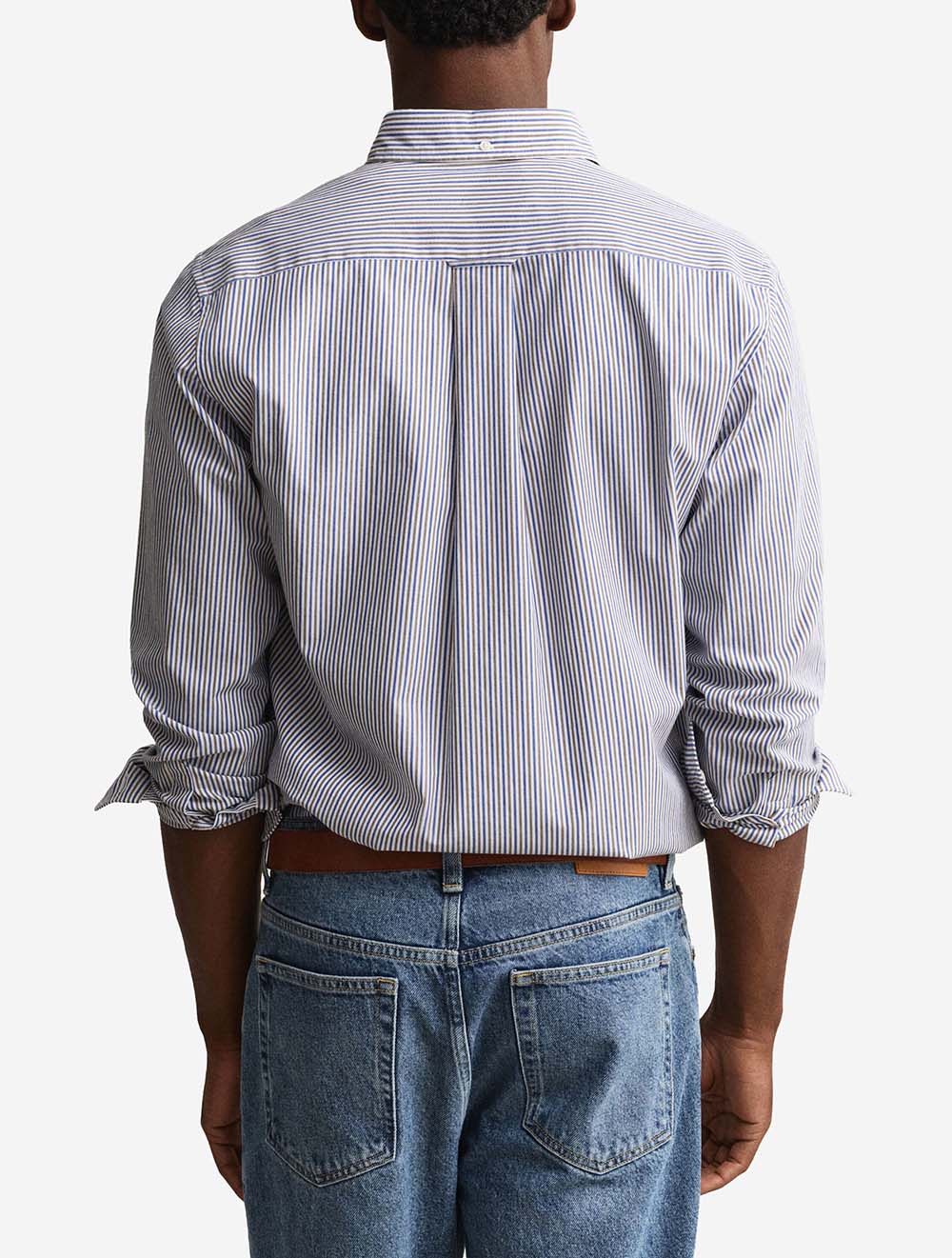 Regular Fit Poplin Stripe Shirt Taupe