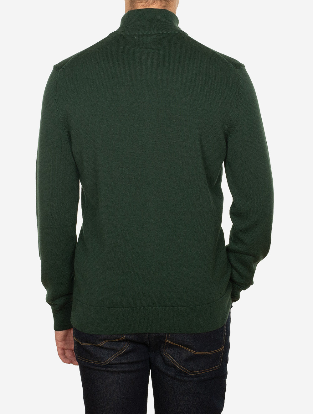 Casual Cotton Zip Cardigan Tartan Green