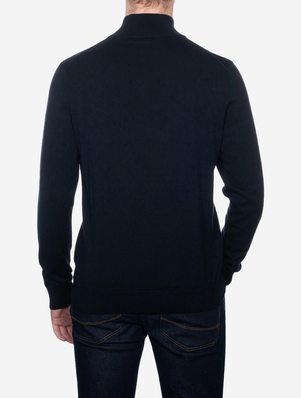 Classic Cotton Half Zip Sweater Evening Blue