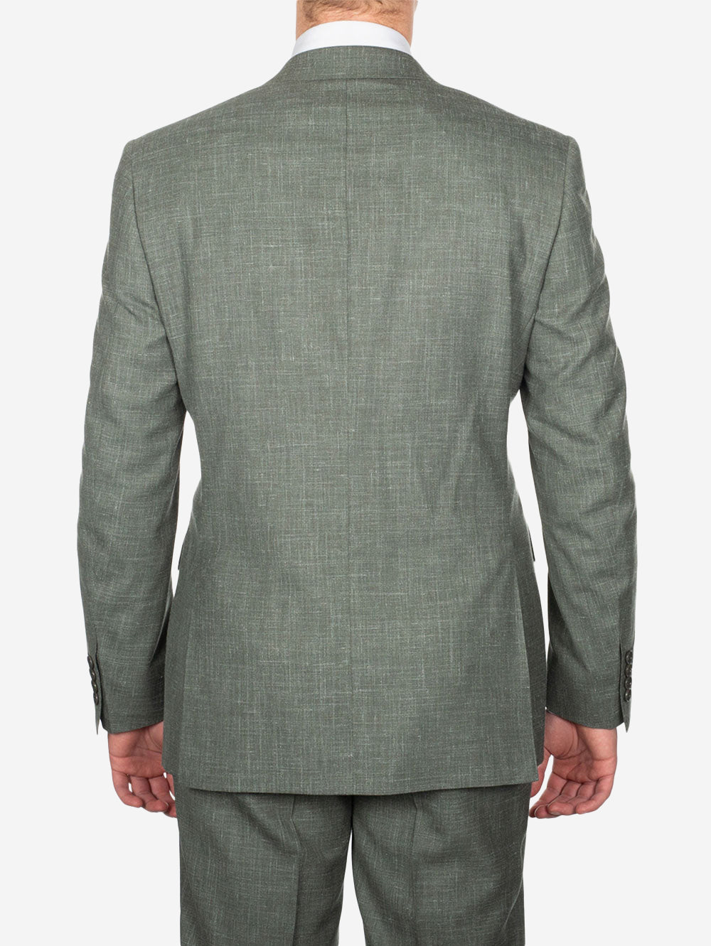 Unlined Wool Silk Linen Suit Green