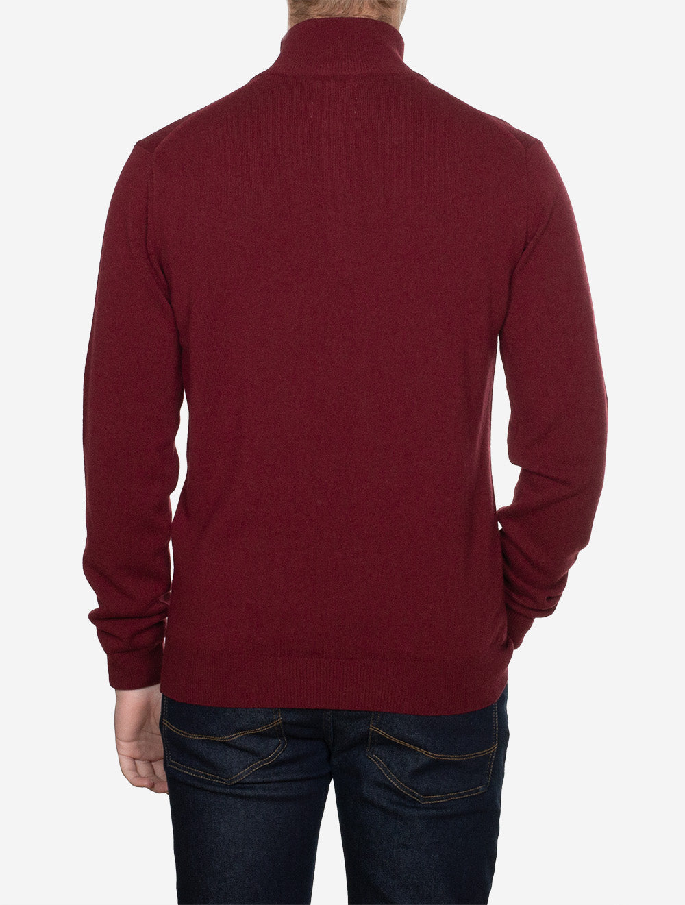 Superfine Lambswool Half-Zip Plumped Red