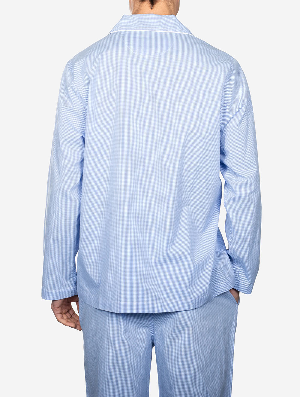 Gingham Poplin PJ Set Blue