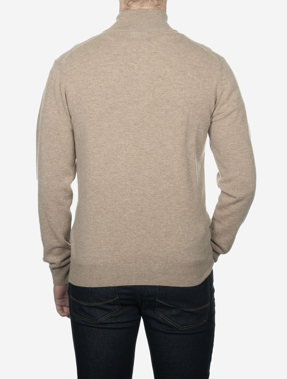 Superfine Lambswool Half-Zip Sand Melange