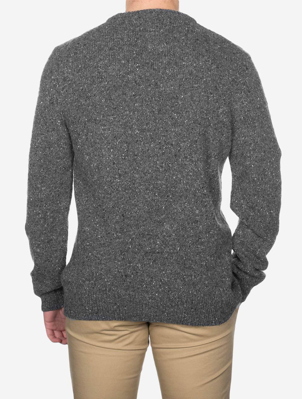 Wool Blend Neps Crew Neck Jumper Charcoal Melange