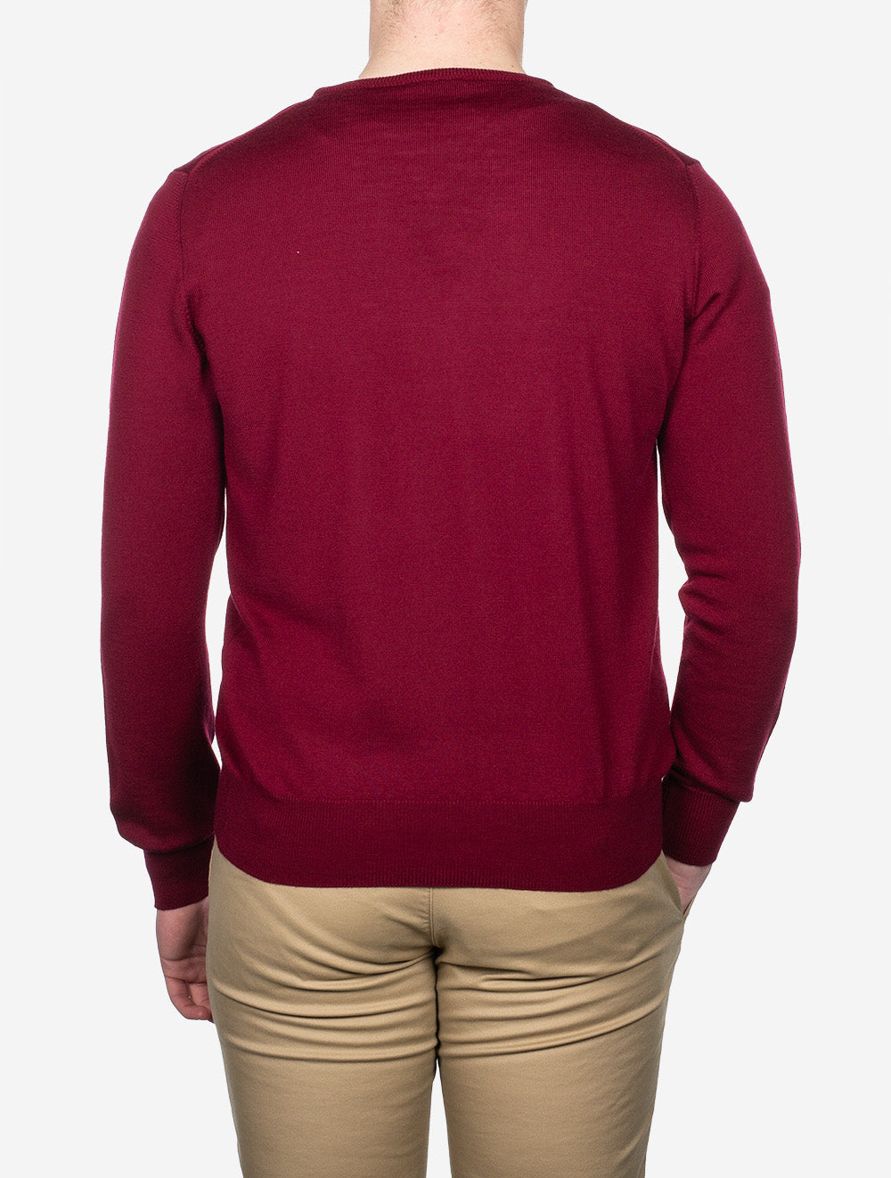 Merino Wool V-Neck Red