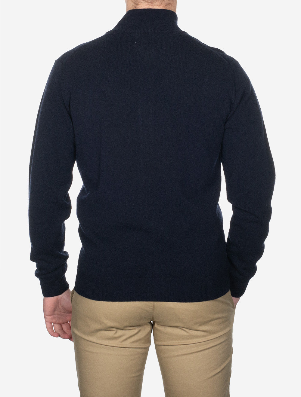 Superfine Lambswool Zip Cardigan Marine