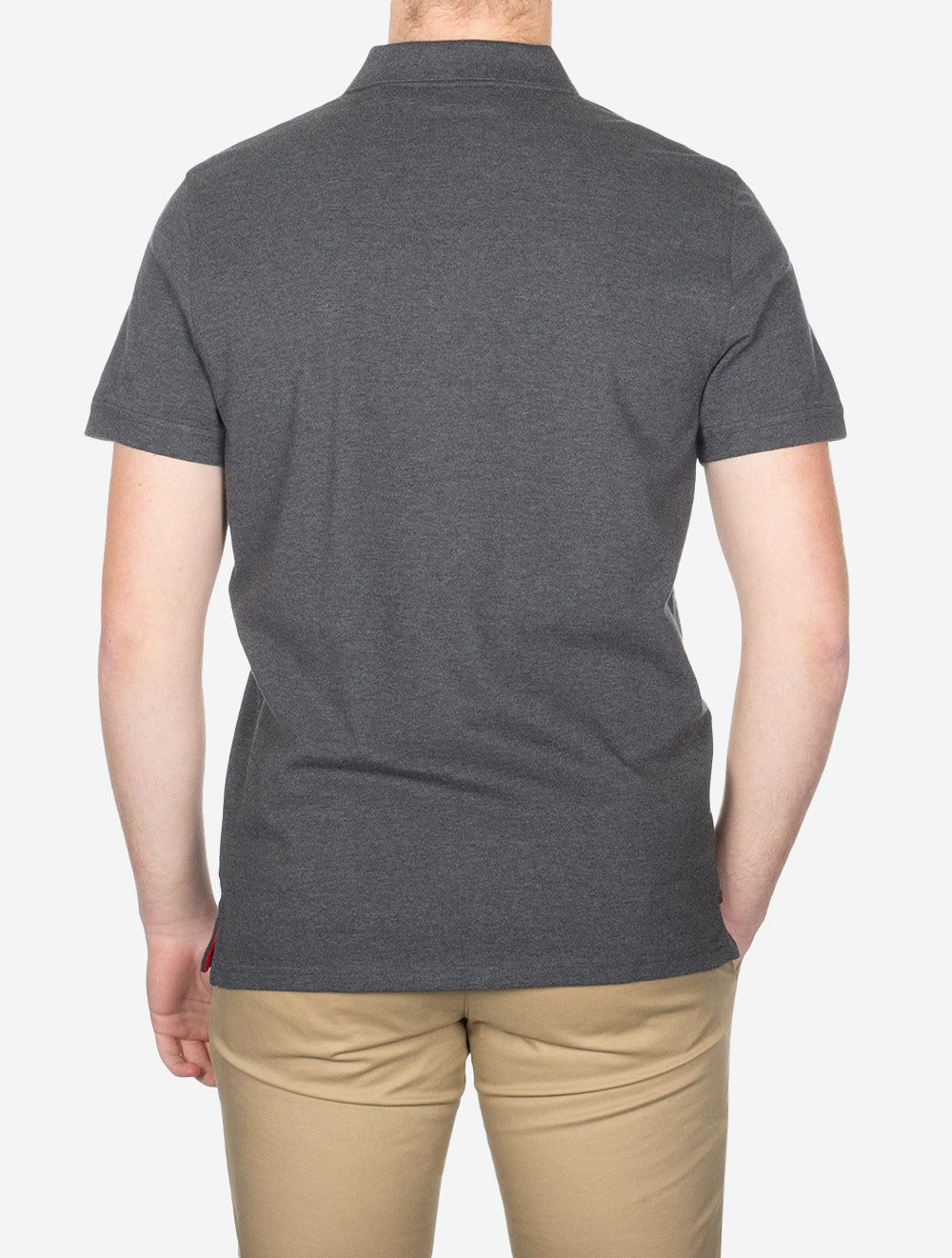 Regular Contrast Piqué Short Sleeve Polo Shirt Antracite Melange