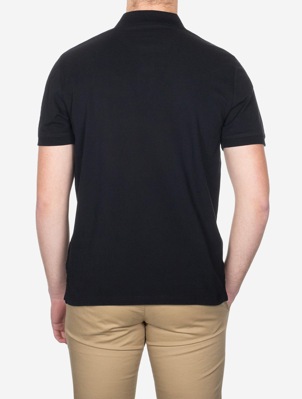 Regular Contrast Piqué Short Sleeve Polo Shirt Black