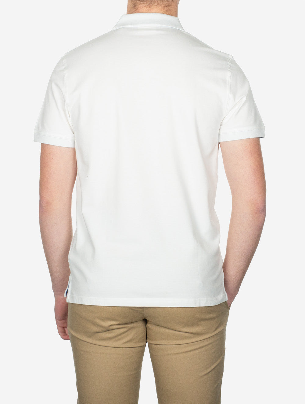 Regular Contrast Piqué Short Sleeve Polo Shirt Eggshell