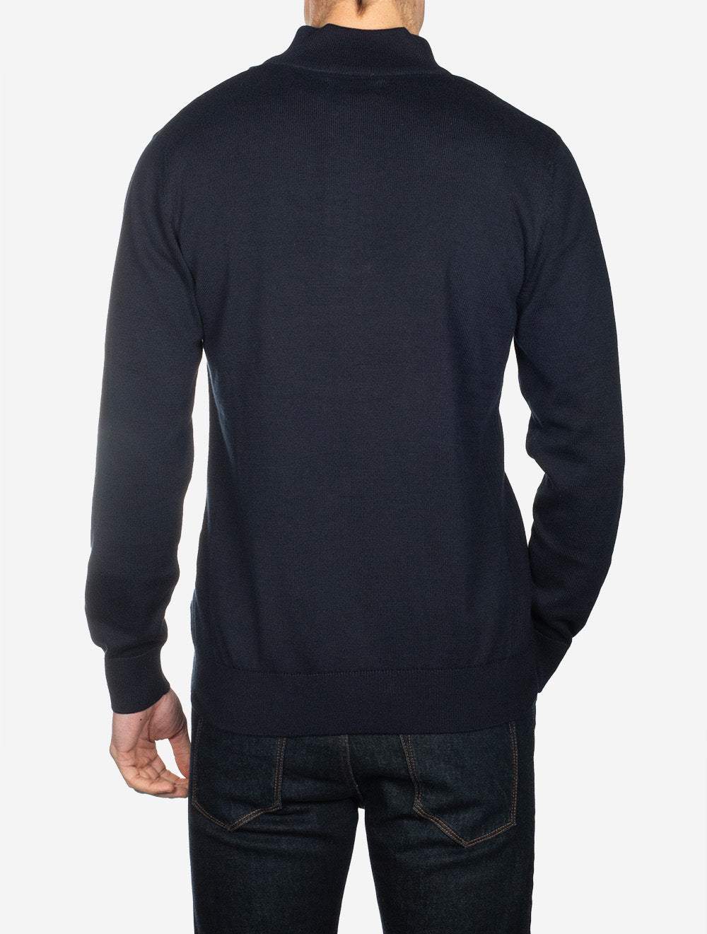 Cotton Half-Zip Sweater Navy