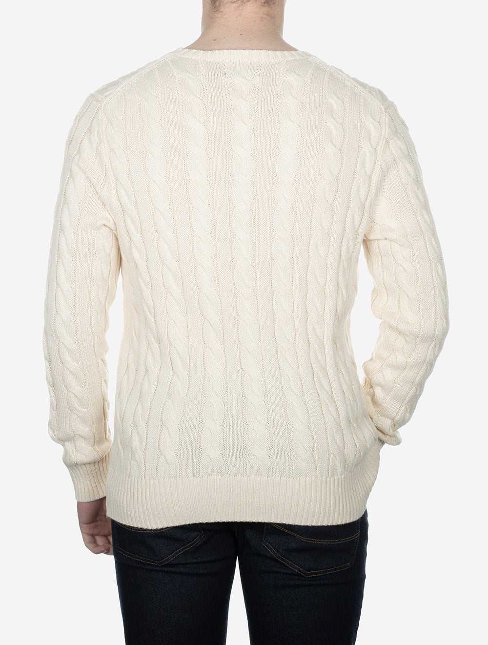 Cable-Knit Cotton Crewneck Jumper Cream