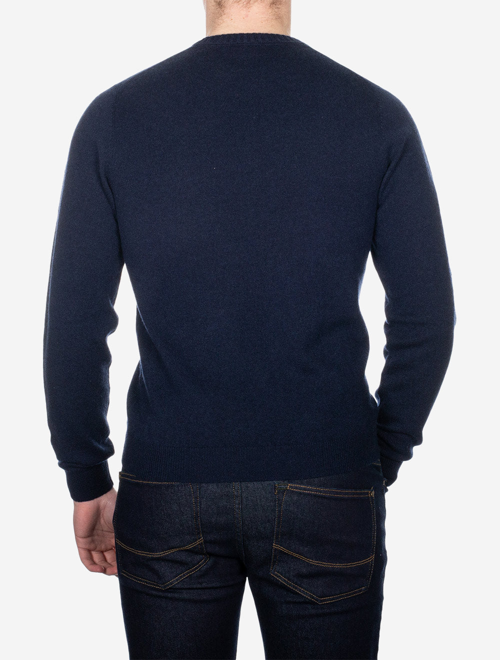 Crew Neck Cashmere Slim Fit Jumper Navy