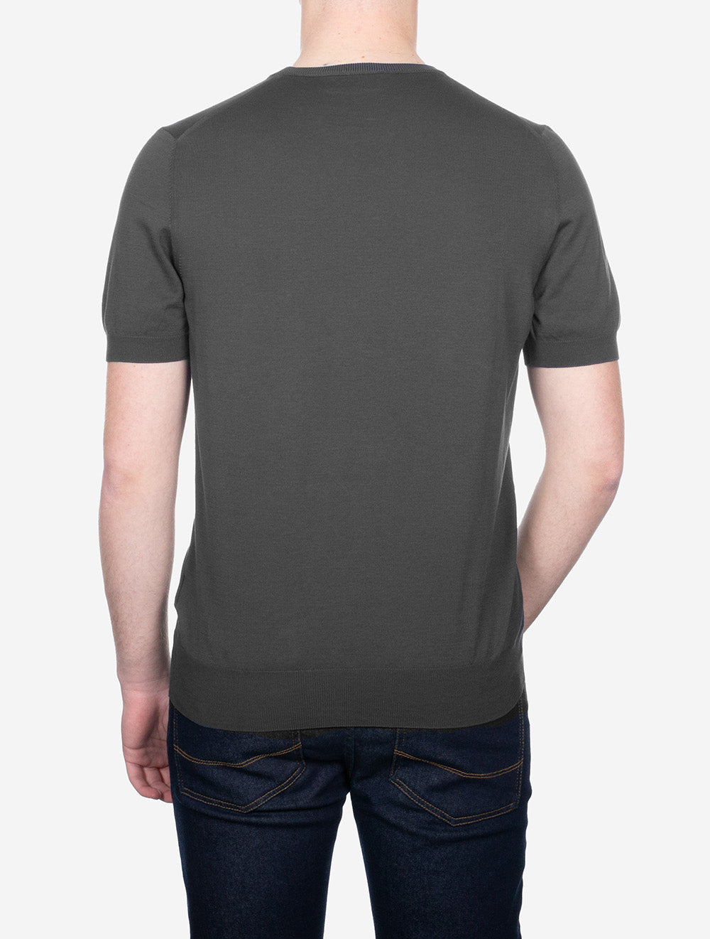 Short Sleeve Crew Knitwear Grey