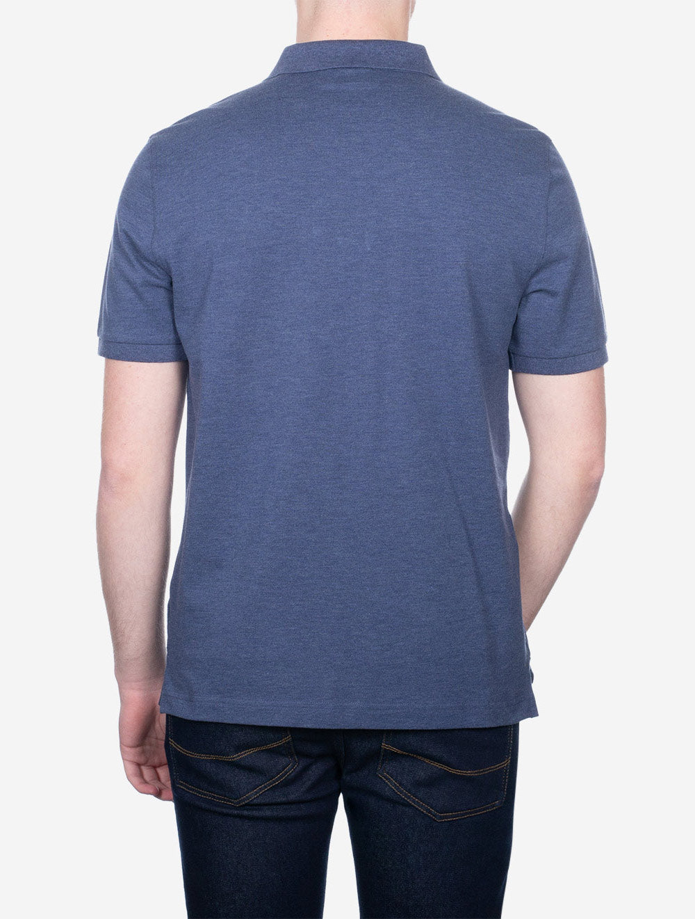Regular Shield Short Sleeve Piqué Polo Dark Jeans Blue Melange