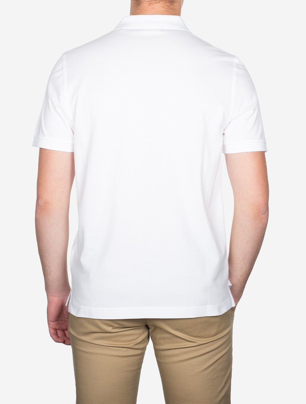 Regular Shield Short Sleeve Pique Polo White