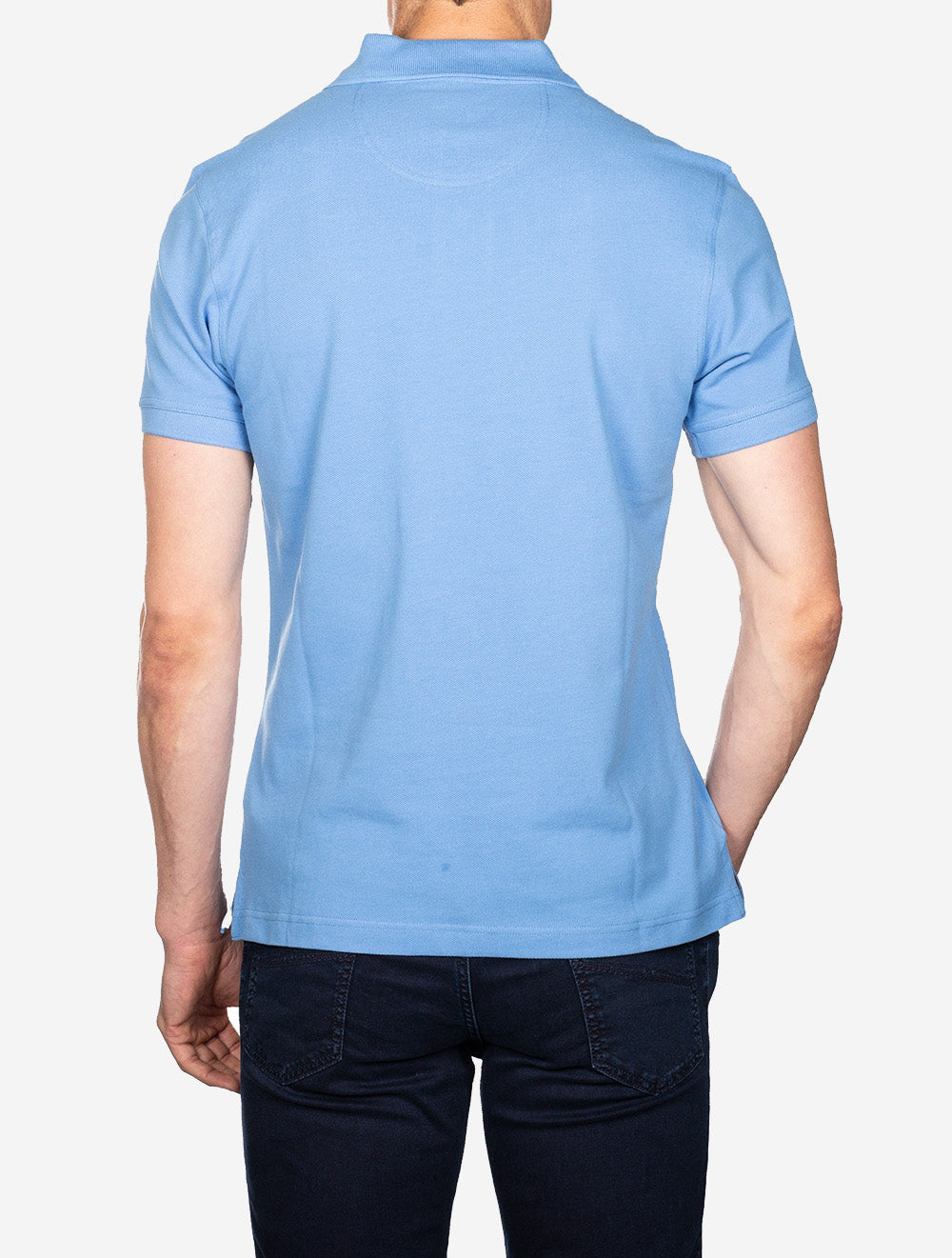 Tartan Piqué Polo Shirt Delft Blue