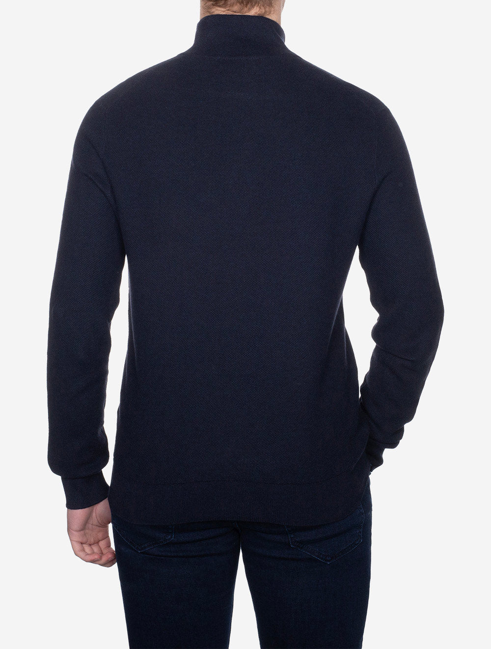 Half Zip Piqué Pullover Navy