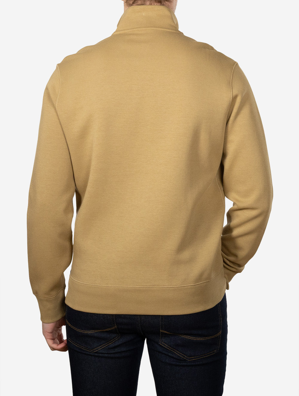 Double Knit Quarter Zip Pullover Tan