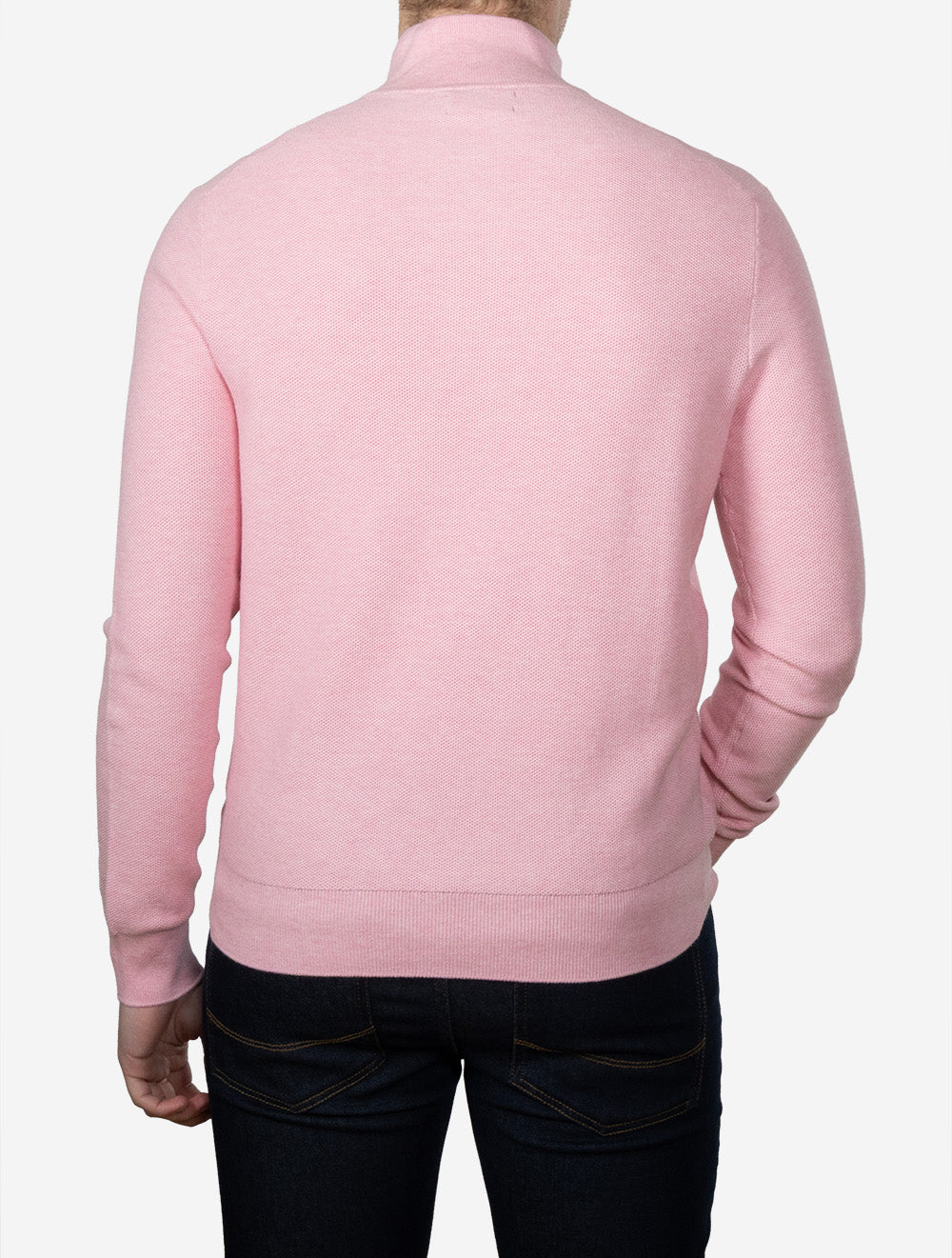 Half Zip Pique Pullover Pink
