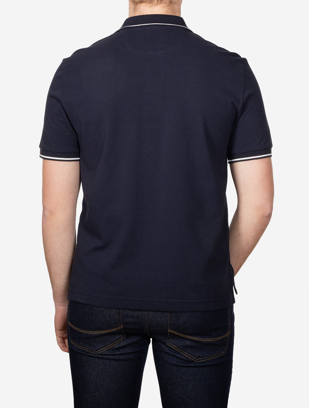 Tipping Short Sleeve Piqué Polo Evening Blue
