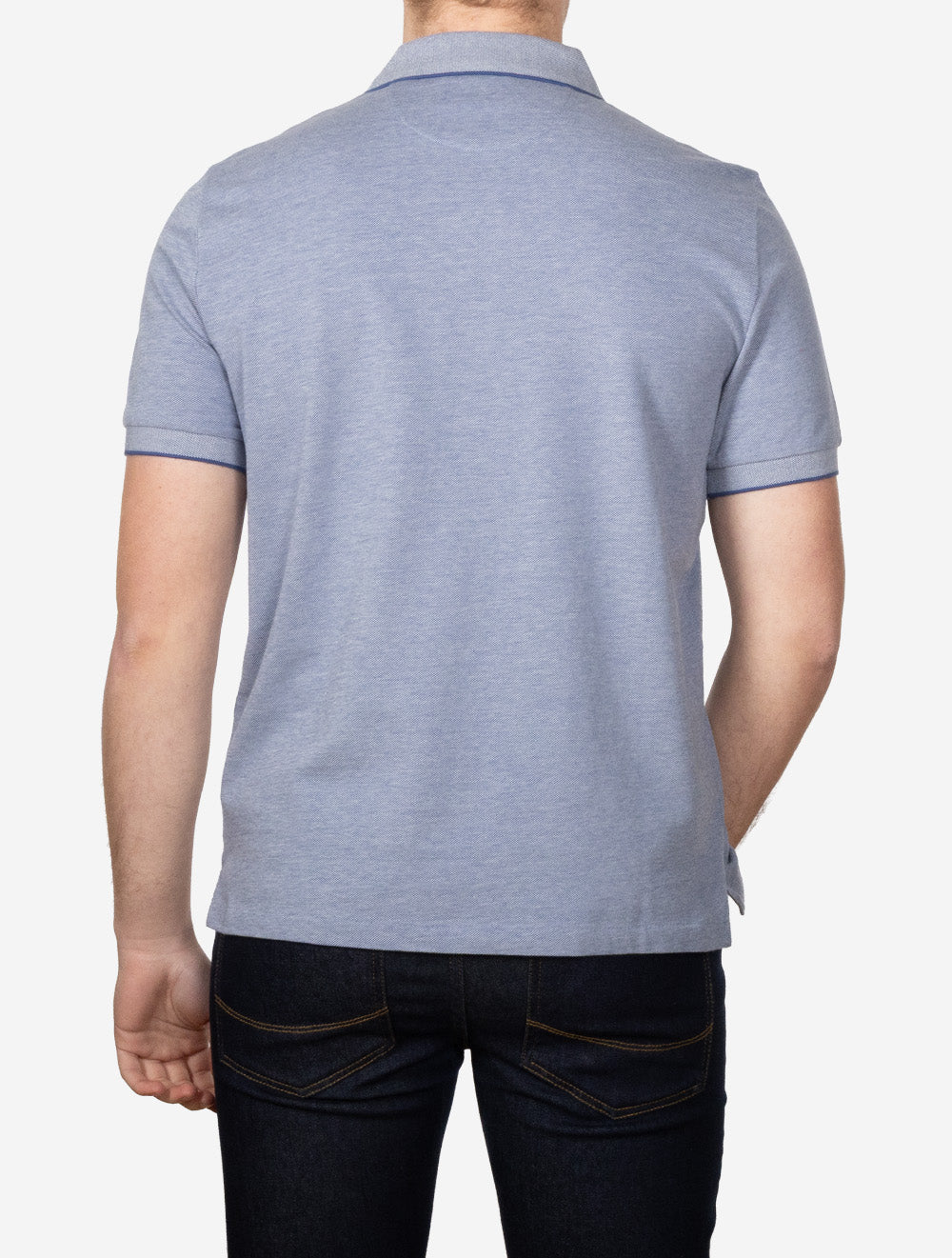 Two-Tone Short Sleeve Polo Vintage Blue