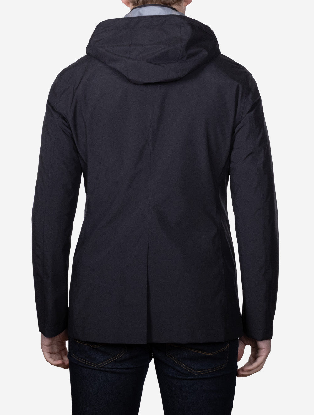 Button Up Hooded Jacket Navy