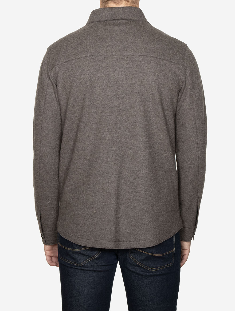 Overshirt Raw Edge with Pockets Turkish Coffee
