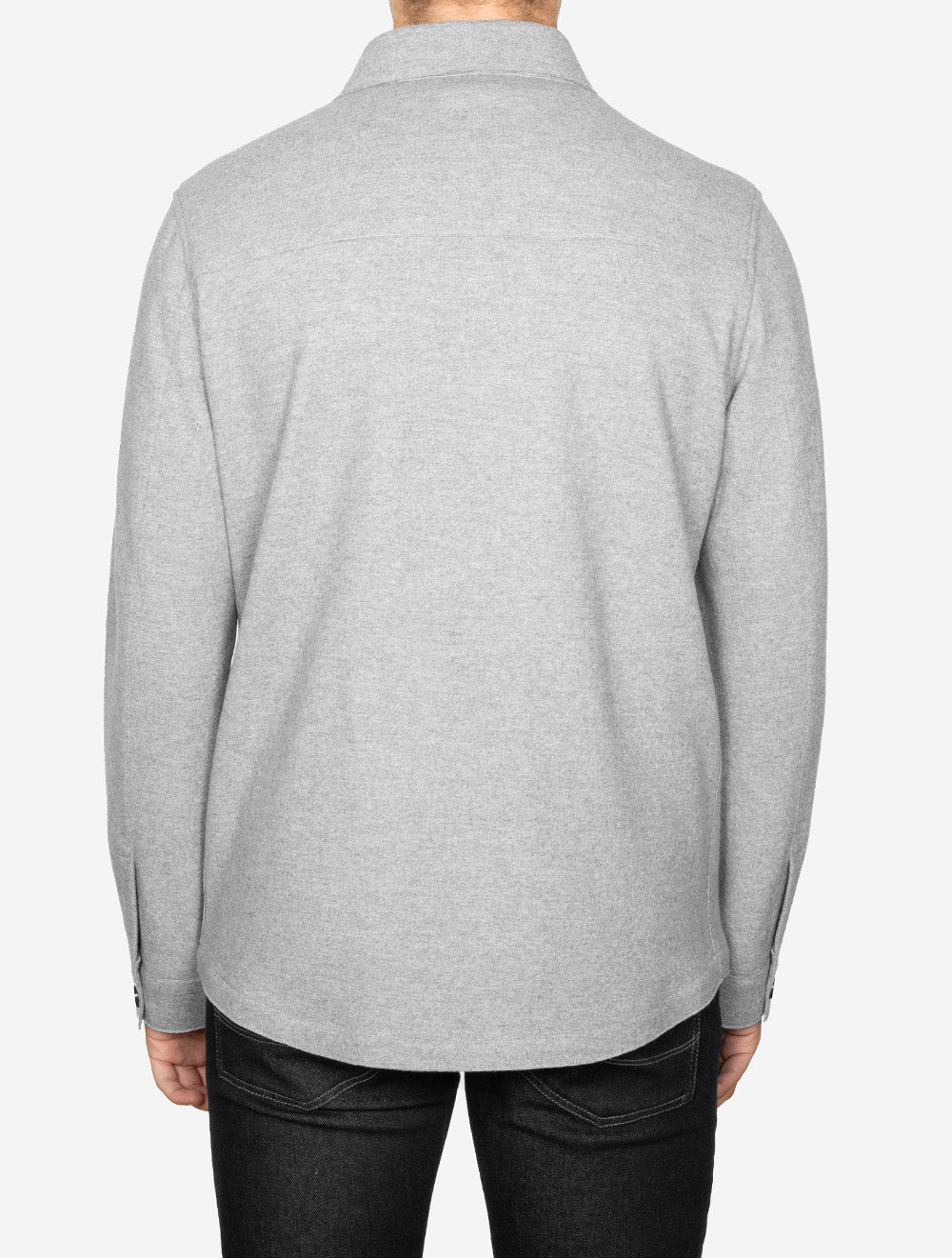 Overshirt Raw Edge with Pockets  Silver Light Green