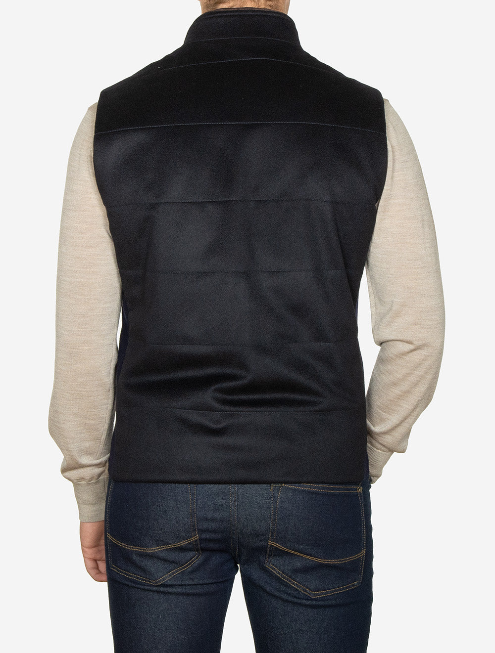 Vest with Knit Sides & Alcantara Navy