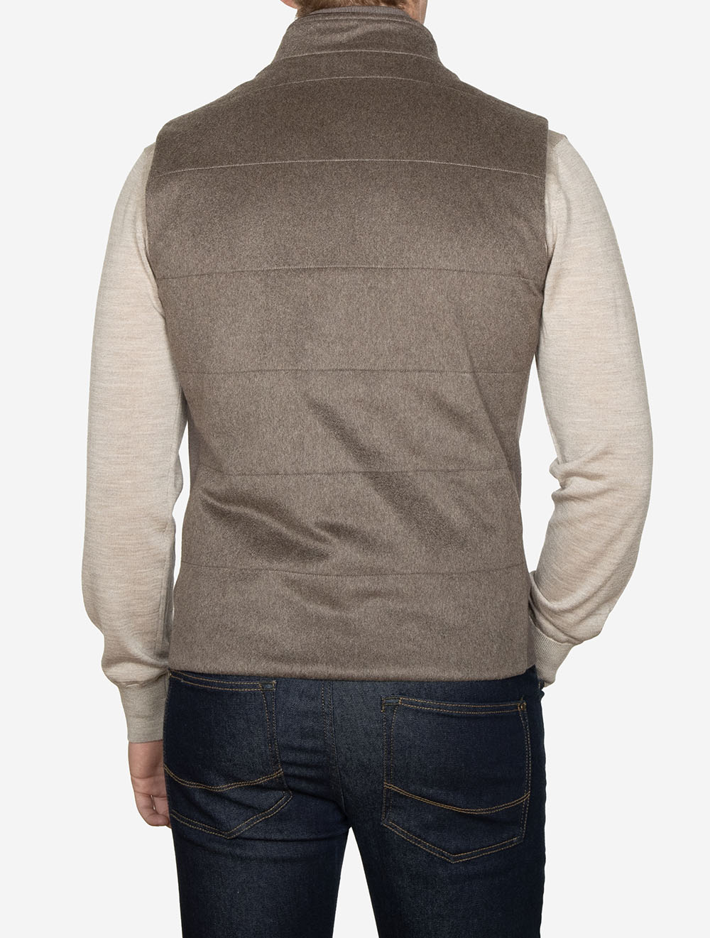 Vest with Knit Sides & Alcantara Medium Dark Grey Beige