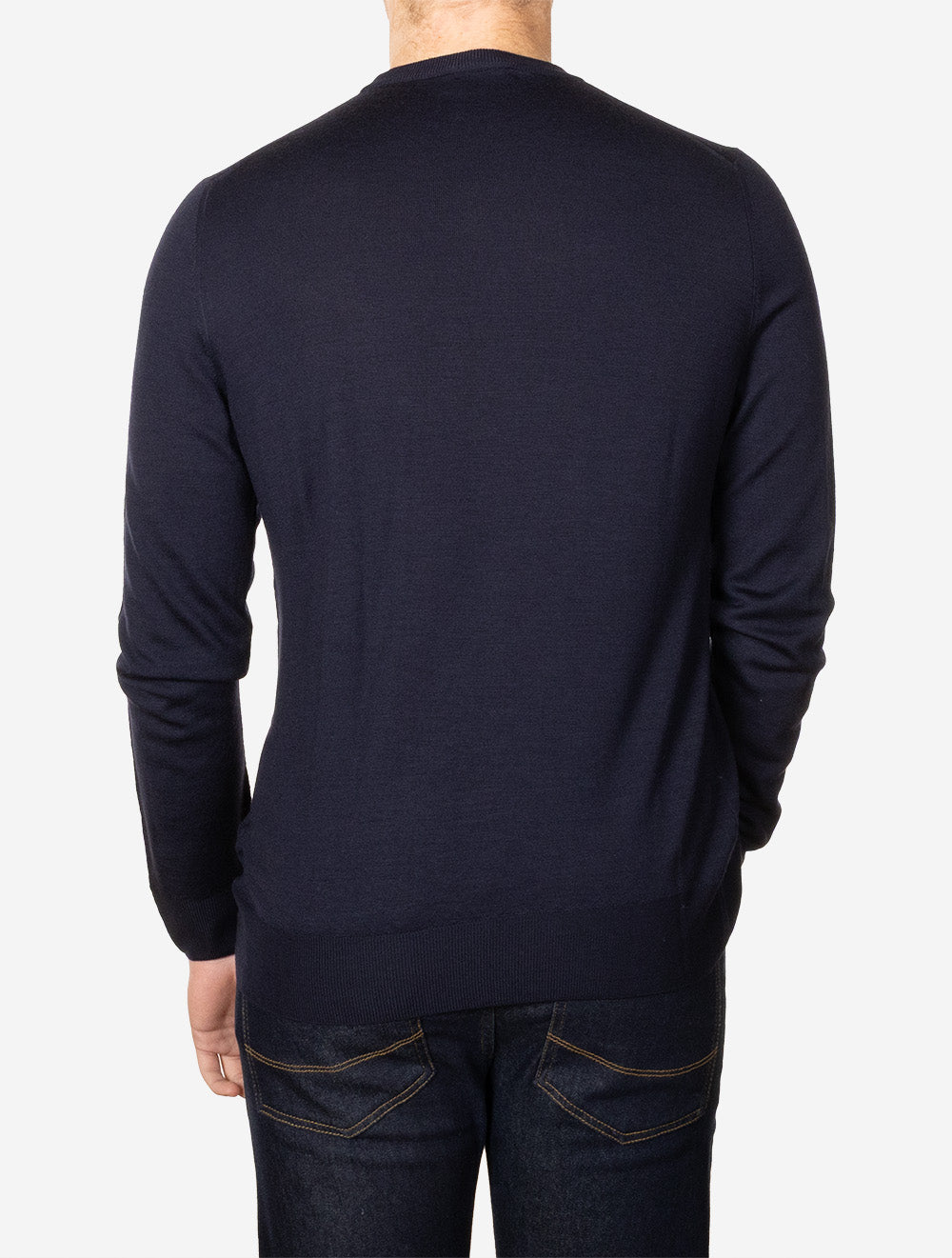 Pure Wool Crew Neck Knitwear Navy
