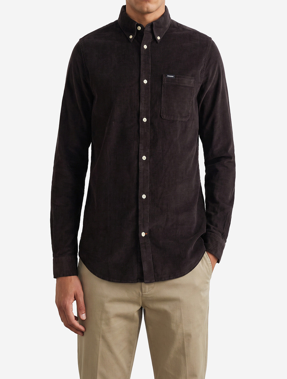 Ramsey Tailored Checked Shirt Dark Oak