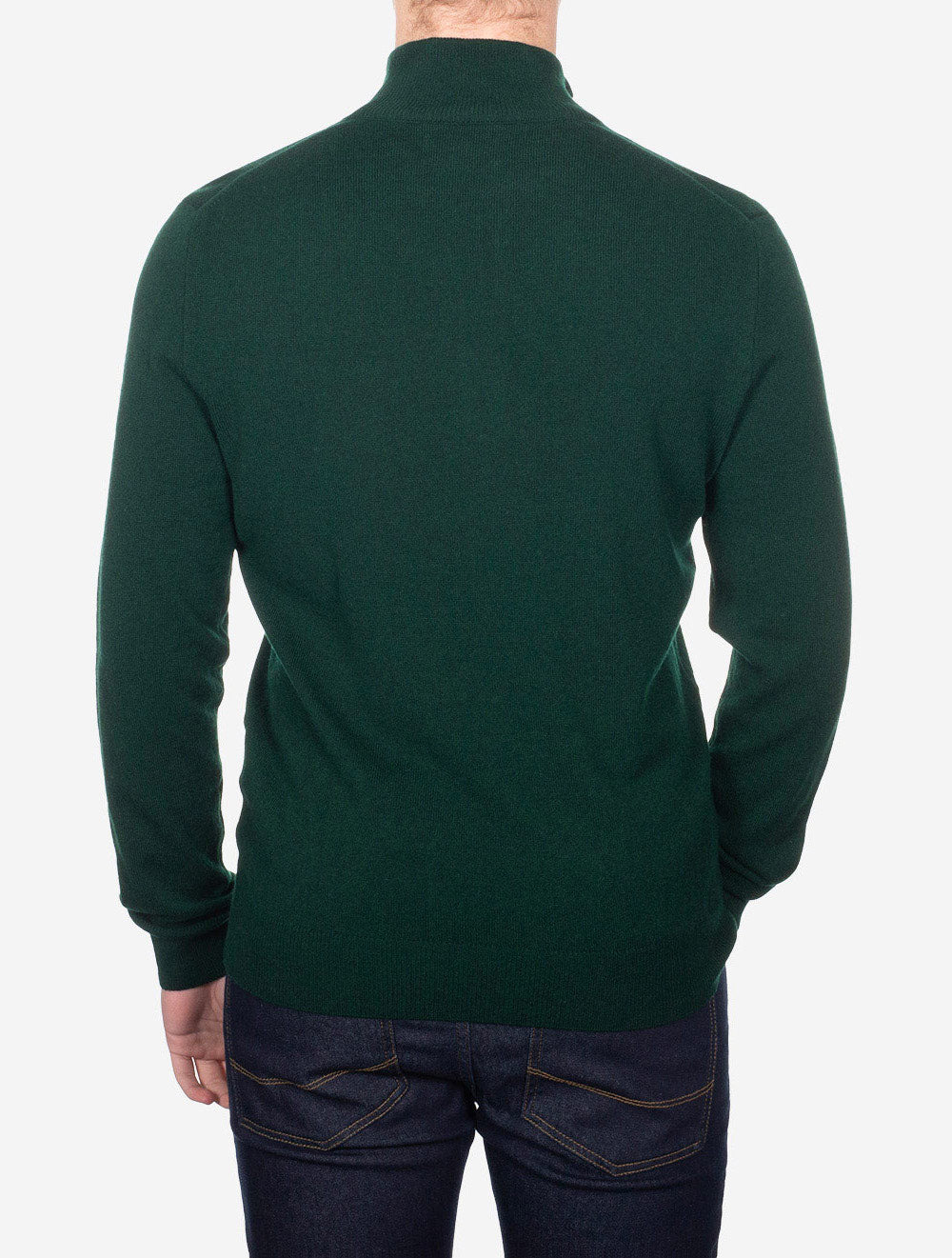 Wool Quarter Zip Jumper Green