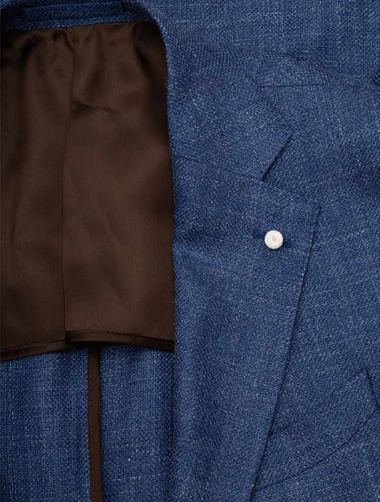 Wool Silk Linen Jacket Blue