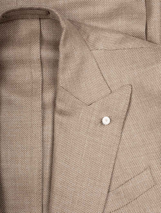 LUBIAM Wool Silk Linen Double Brested Jacket Beige