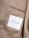 Wool Silk Linen Double Brested Jacket Beige